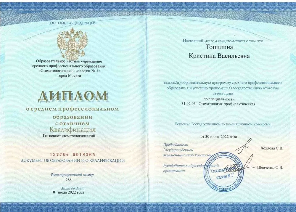 Топилина Кристина Васильевна Топилина Кристина Васильевна